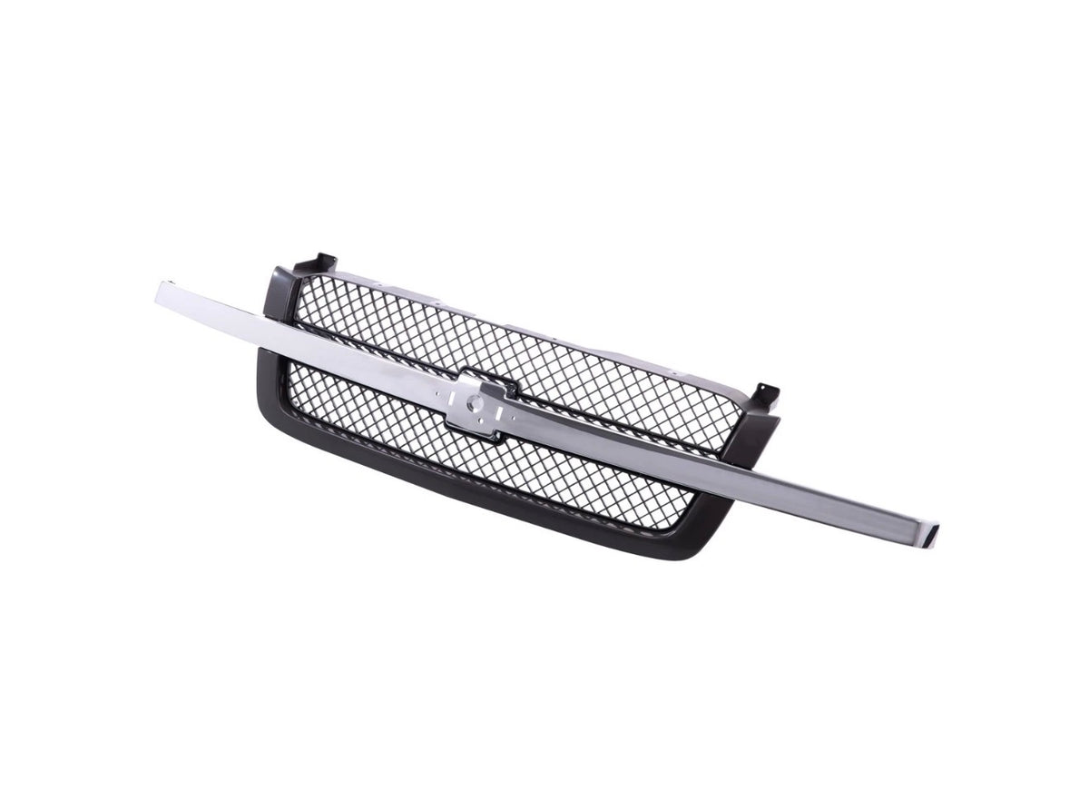 Grille w/Chrome Molding Center Bar For 03-07 Silverado 1500 2500 3500 Avalanche
