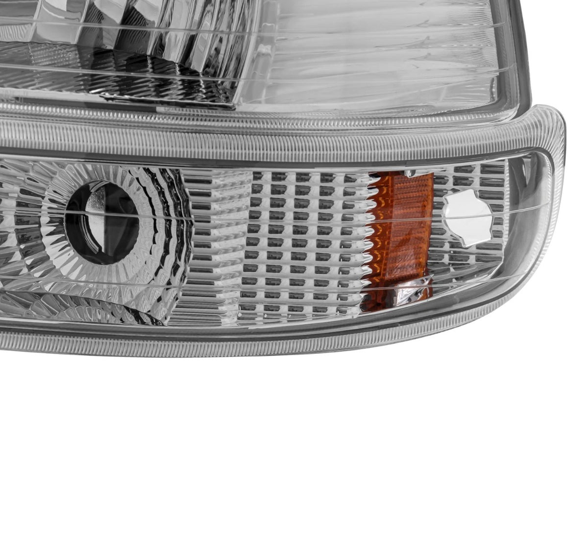 Clear lens+Chrome housing+Amber corner Fit For 1999-2002 Chevy Silverado 2000-2006 Tahoe Suburban 1500