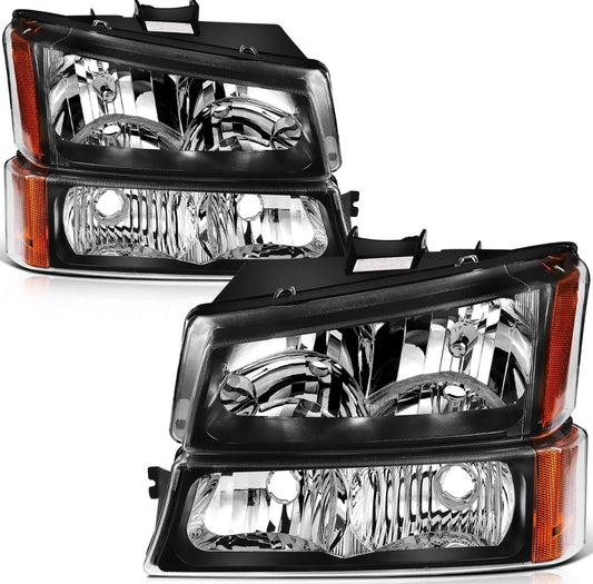 For 2003-2006 Chevy Silverado Avalanche 1500 2500 w/Amber Headlights Assembly