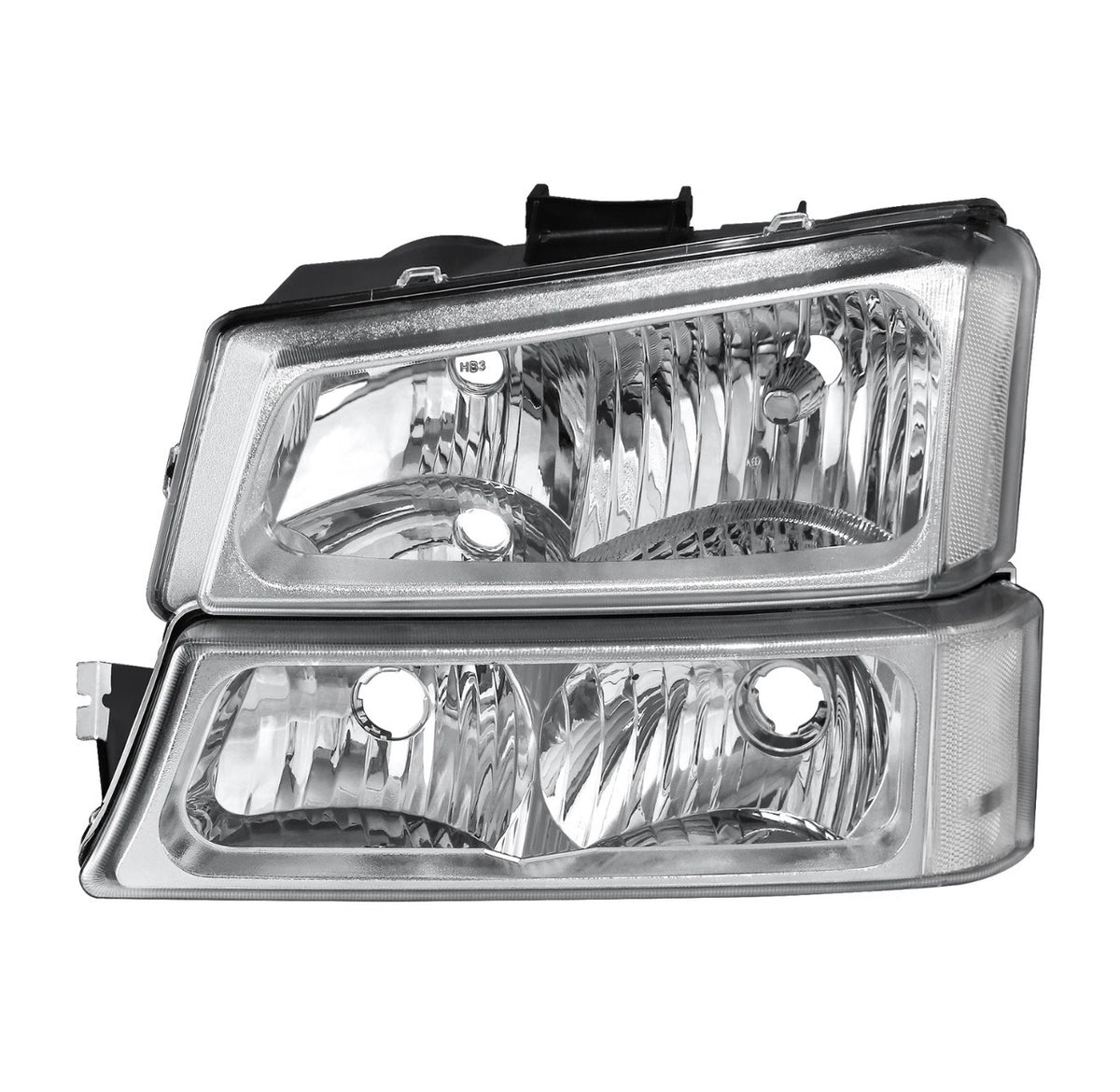 For 2003-2006 Chevrolet Silverado 1500 2500HD Chrome Headlights +Bumper Light