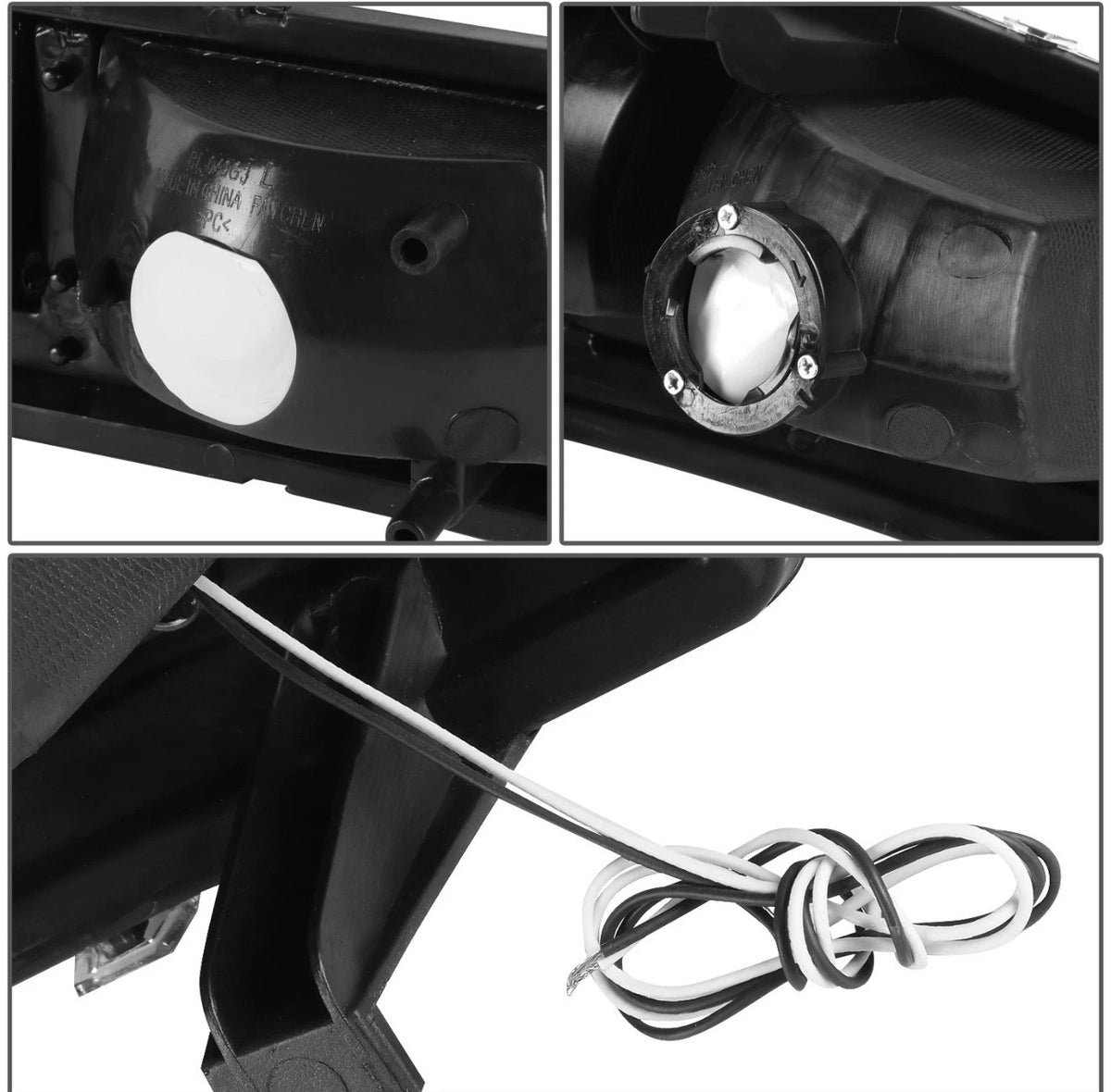 Fit 03-07 Silverado 1500-3500 F-Pattern LED DRL Headlights Bumper Lamps Black