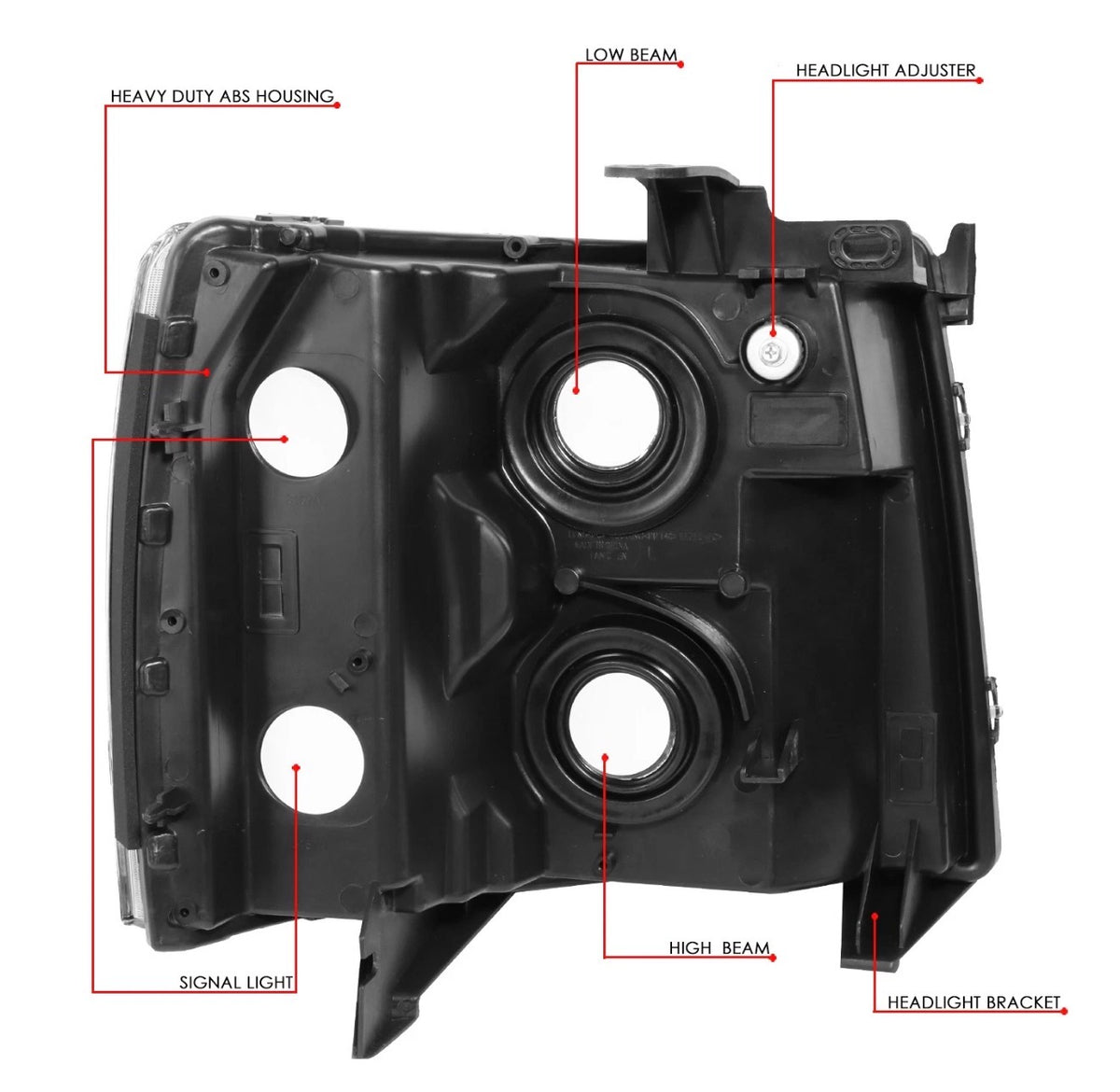 Fit 2007-2014 Chevy Silverado Pair Black Housing Clear Side Headlight/Lamp Set