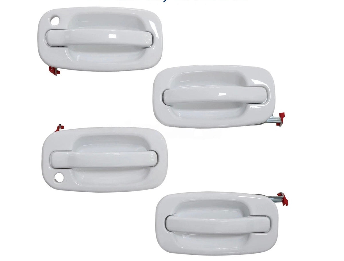 Door Handle Set 4 White For Chevy Silverado For GMC Sierra Suburban Yukon 99-06