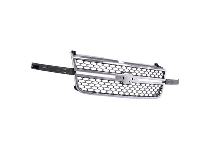 Chrome Gray Grille Honeycomb Style Fit For 2003-2007 Silverado 1500 2500 3500 HD