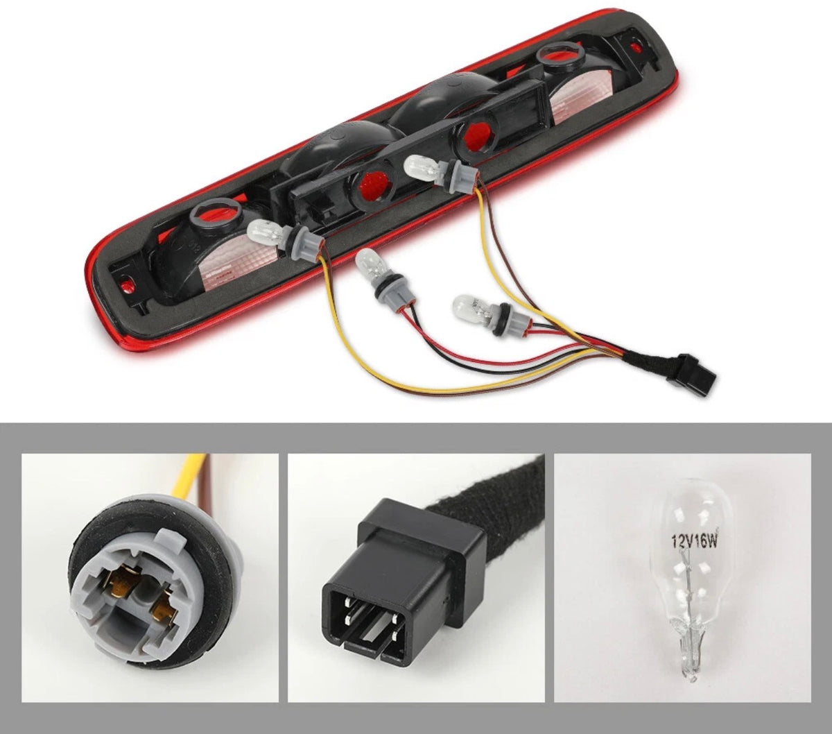 Fit For 99-07 Chevy Silverado GMC Sierra 3rd Brake Tail Light Stop Lamp w/ Bulbs