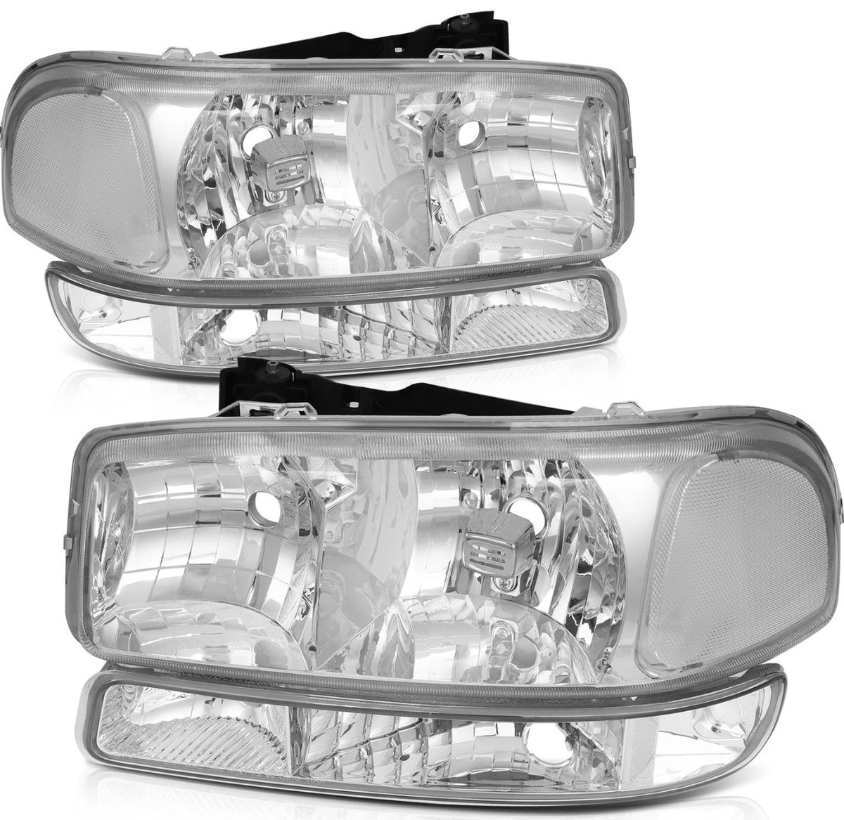 For 2005 2006-2007 GMC Sierra 1500 2500 3500 Yukon Chrome Headlight+Bumper Light