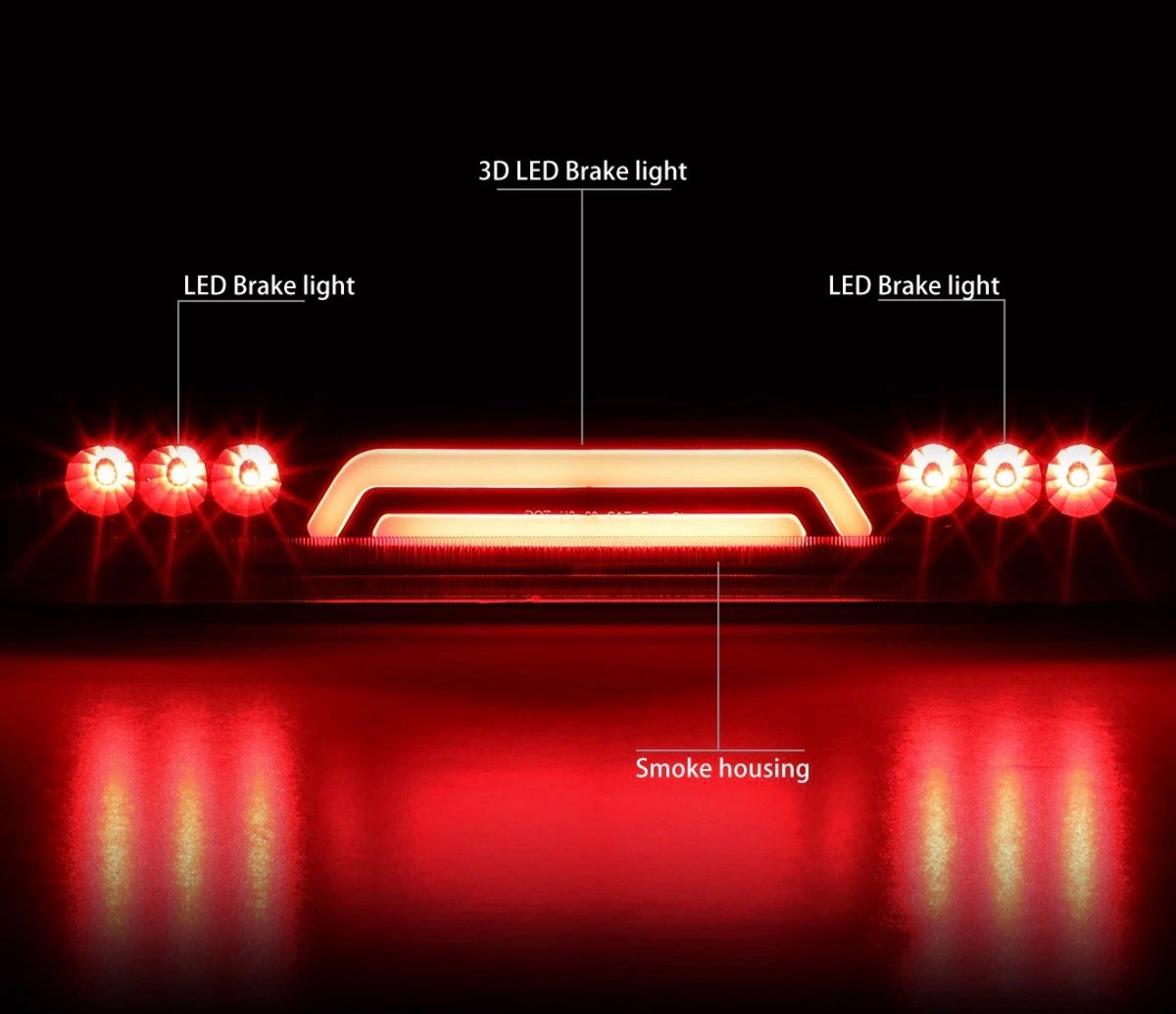 FIT FOR 00-06 TAHOE YUKON 3RD X-TYPE REAR BLACK THIRD TAIL BRAKE LIGHT STOP LAMP
