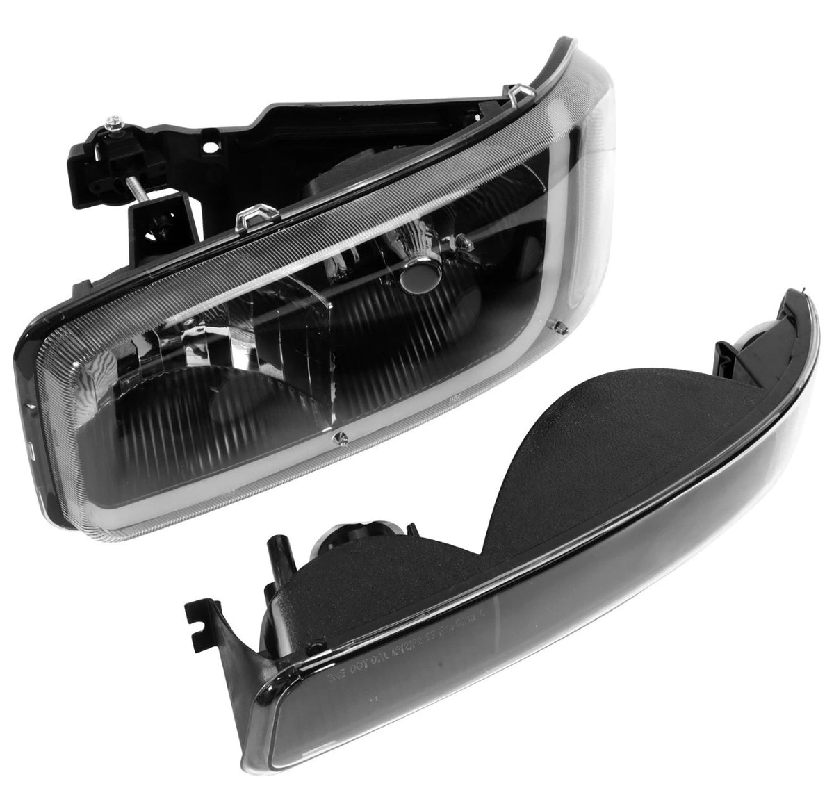 For 1999-2007 Sierra 1500 2500 LED DRL Headlight Bumper Signal Lamps Black Clear