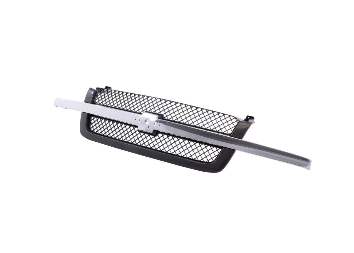 Grille w/Chrome Molding Center Bar For 03-07 Silverado 1500 2500 3500 Avalanche
