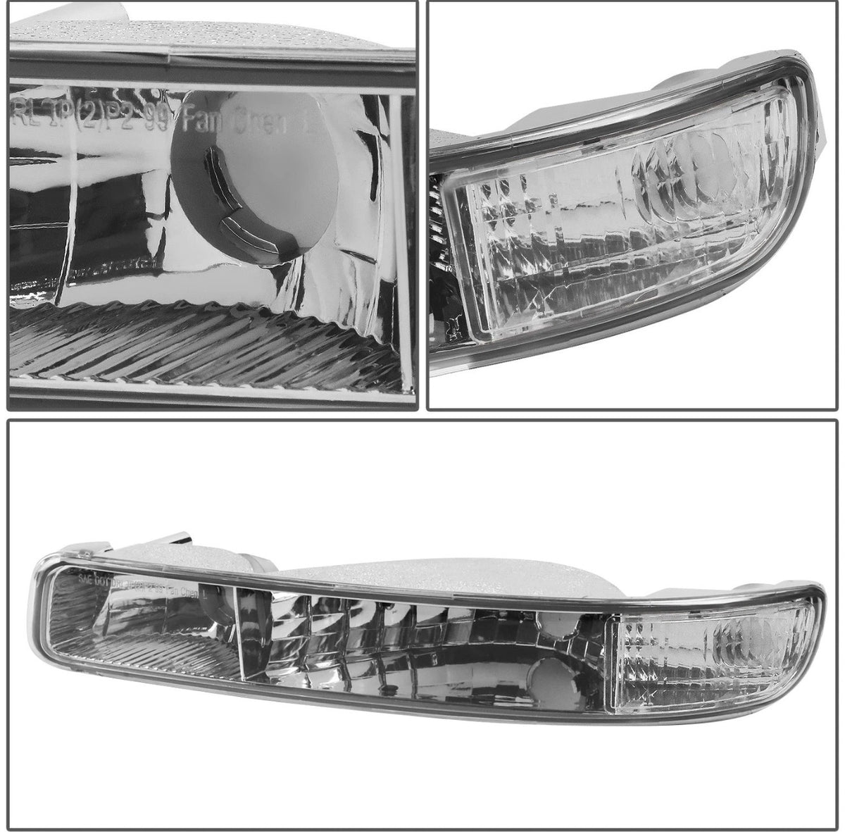 For 1999-2007 Sierra 1500 2500 LED DRL Headlight Bumper Signal Lamp Chrome Clear
