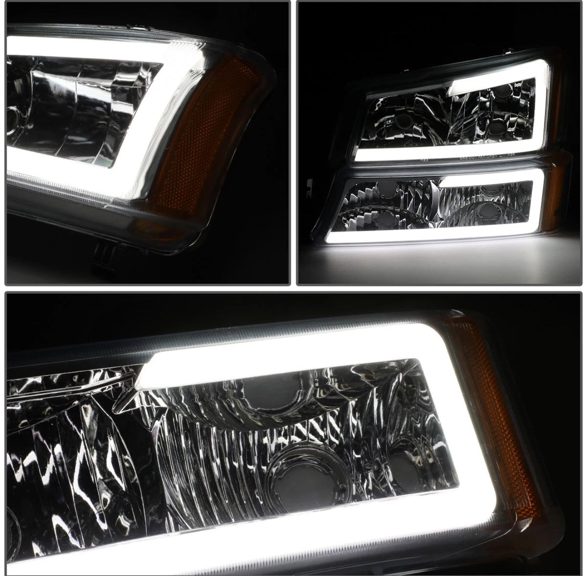 For 2003-2007 Chevy Silverado Avalanche LED DRL Headlight Bumper Signal Lamps