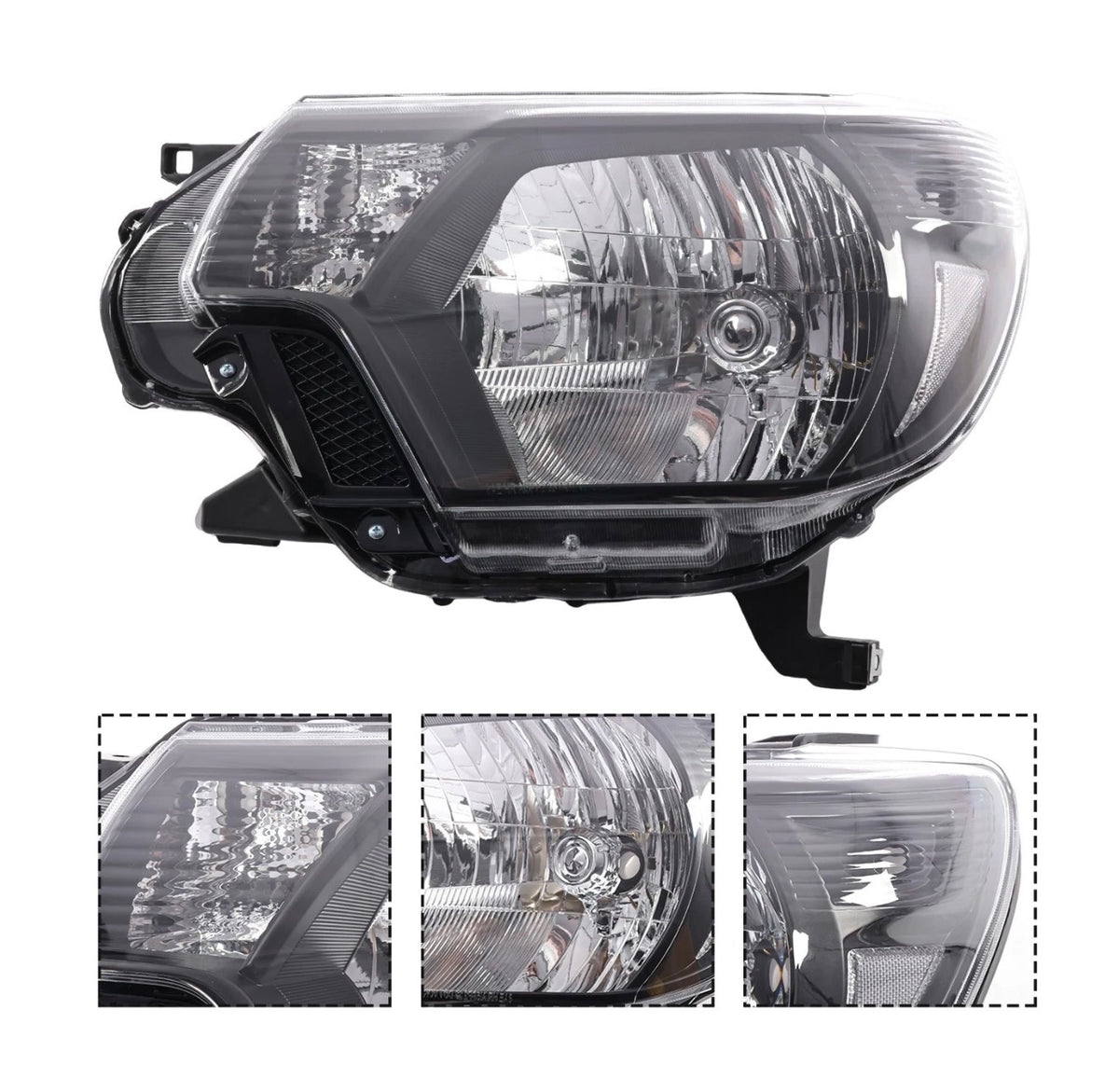 Headlights Assembly For 2012-2015 Toyota Tacoma Black Clear Corner Lamp Pair