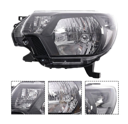 Headlights Assembly For 2012-2015 Toyota Tacoma Black Clear Corner Lamp Pair