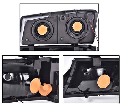 LED DRL Smoke Headlights Bumper Lamps Fit 2003-2007 Chevy Silverado Avalanche