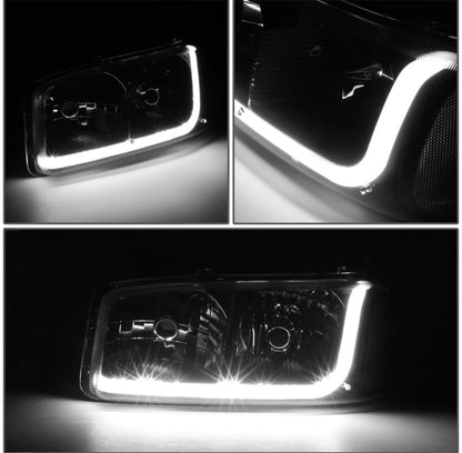 For 1999-2007 Sierra 1500 2500 LED DRL Headlight Bumper Signal Lamp Tinted Clear