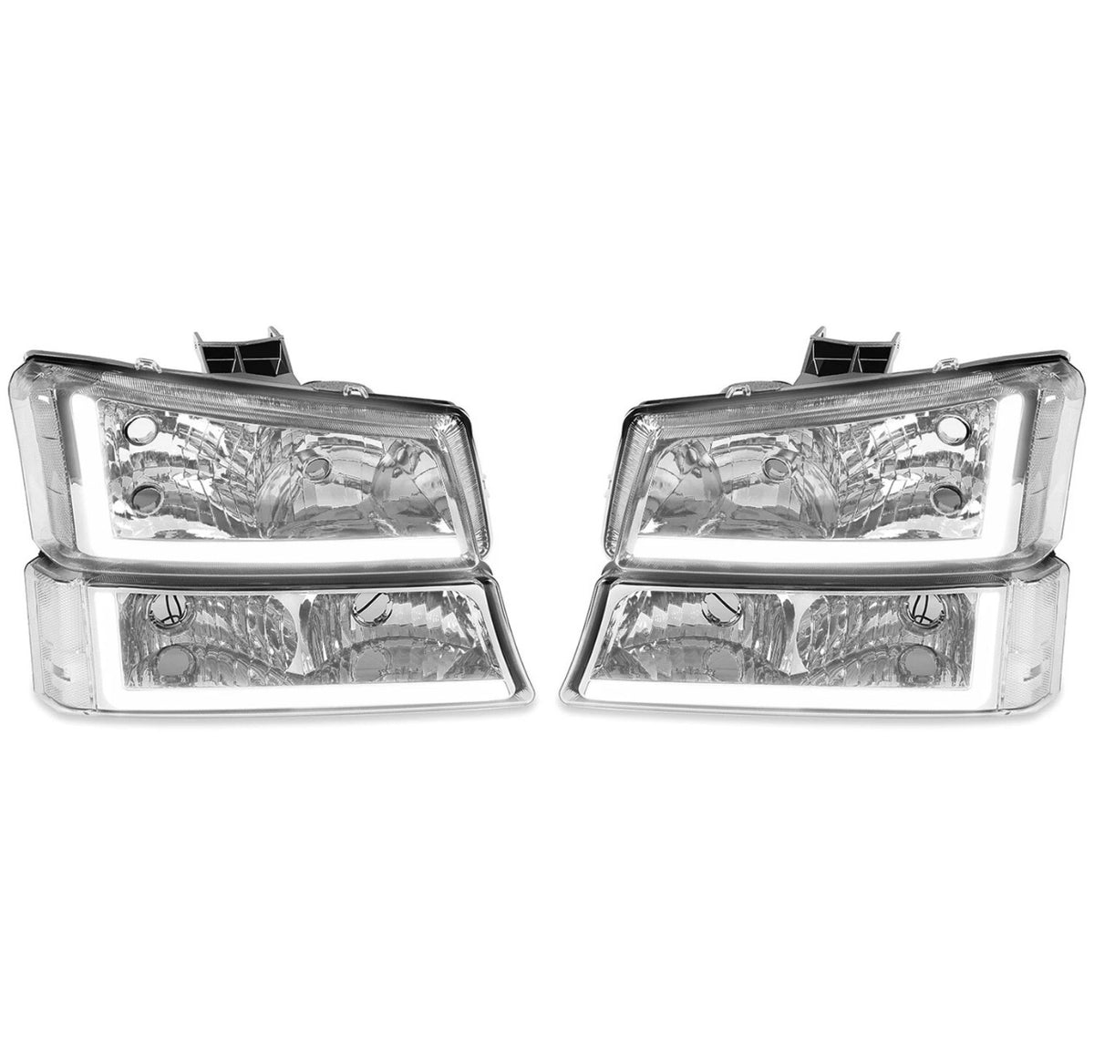 For 03-06 07 Chevy Silverado Avalanche 1500-3500 LED DRL Headlight Bumper Lamps
