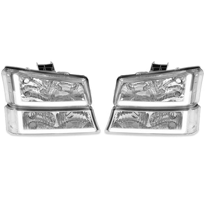 For 03-06 07 Chevy Silverado Avalanche 1500-3500 LED DRL Headlight Bumper Lamps