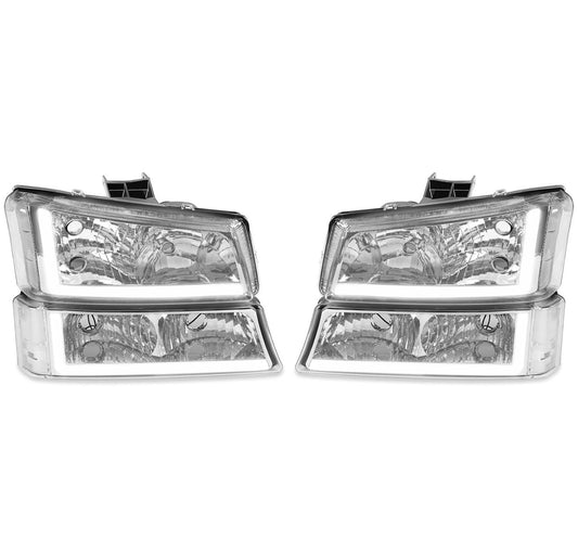 For 03-06 07 Chevy Silverado Avalanche 1500-3500 LED DRL Headlight Bumper Lamps