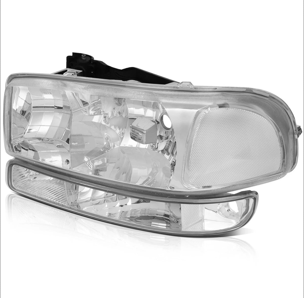 For 2005 2006-2007 GMC Sierra 1500 2500 3500 Yukon Chrome Headlight+Bumper Light