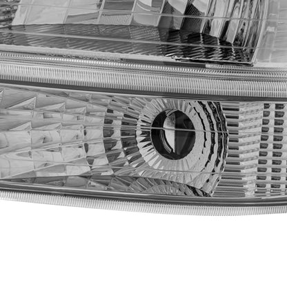 Clear lens+Chrome housing+Clear corner Fit For 1999-2002 Chevy Silverado 2000-2006 Tahoe Suburban 1500