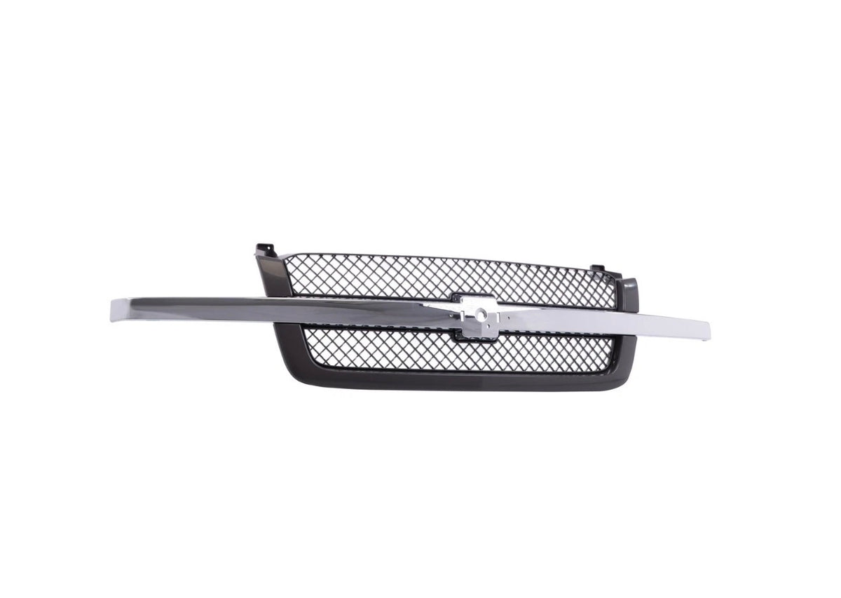 Grille w/Chrome Molding Center Bar For 03-07 Silverado 1500 2500 3500 Avalanche