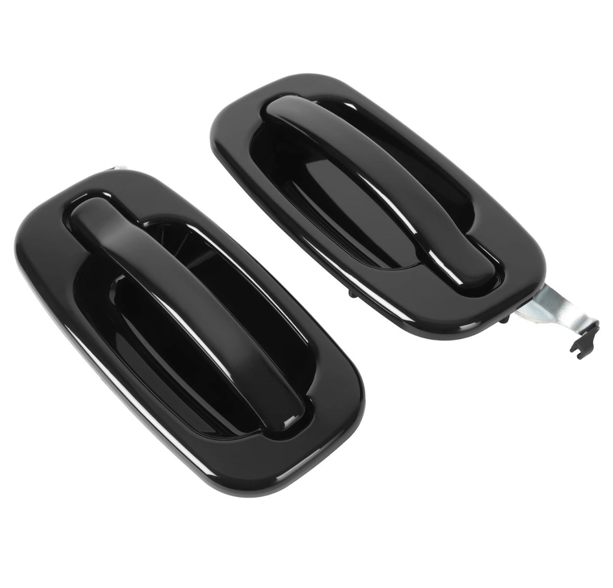 NEW Rear Outside Door Handles Set Gloss Black For Silverado Tahoe Sierra 99-06