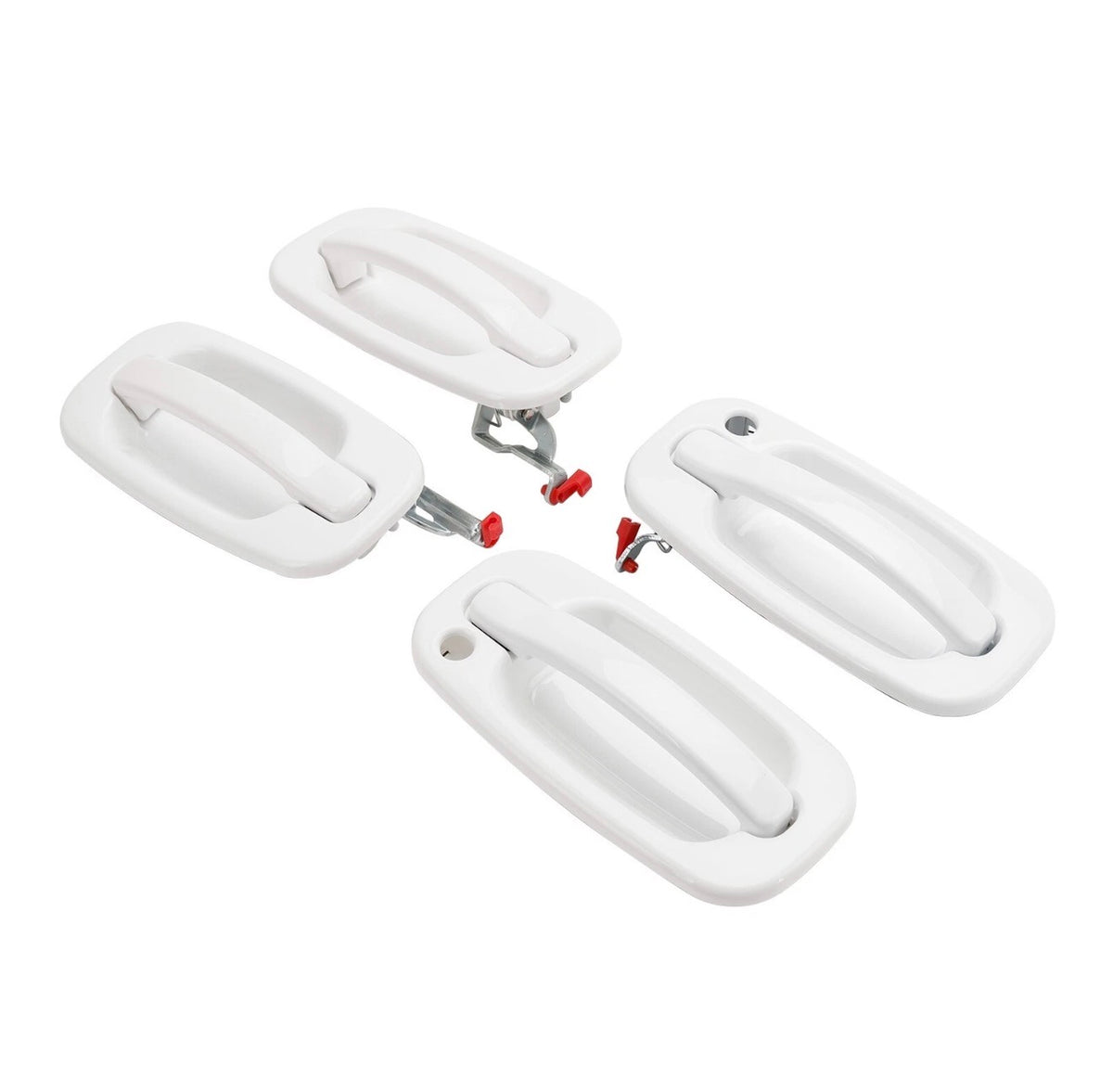 Door Handle Set 4 White For Chevy Silverado For GMC Sierra Suburban Yukon 99-06