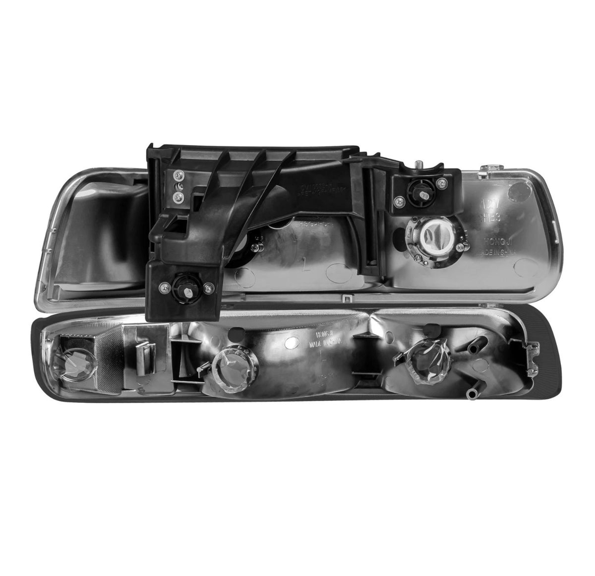 Fit For 1999-2002 Chevy Silverado 2000-2006 Tahoe Suburban 1500 Clear lens+Black housing+Amber corner