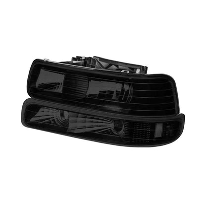 Black Headlights Fit For 1999-2002 Chevy Silverado 2000-2006 Tahoe Suburban 1500/Smoke lens+Black housing+Clear corner INCOMPLETE