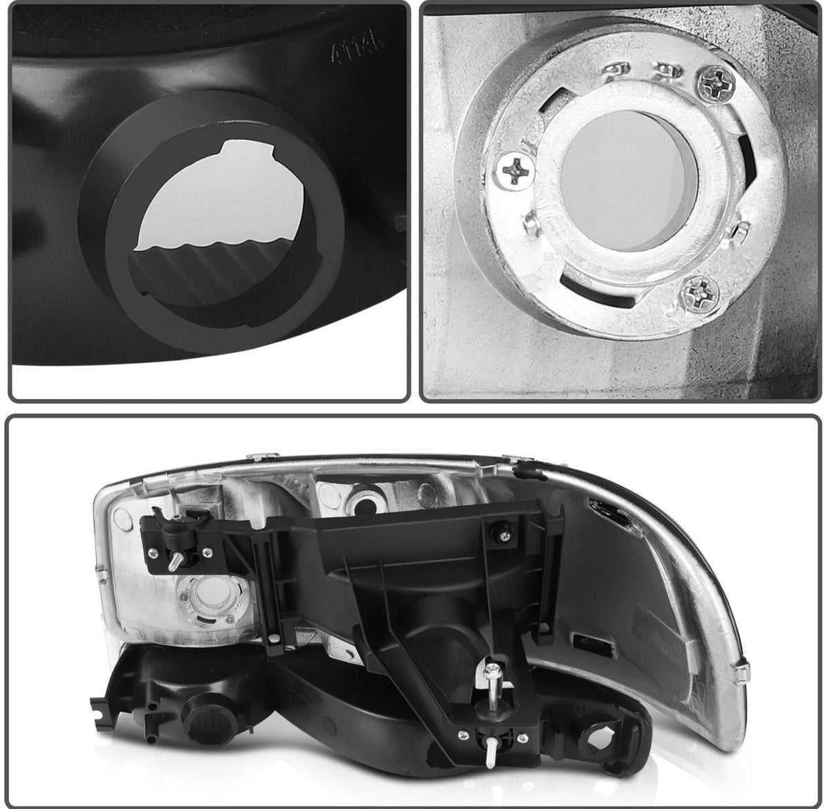 Headlights Assembly+Bumper Light Pair For 2003-2006 GMC Sierra 1500 Clear Lamps