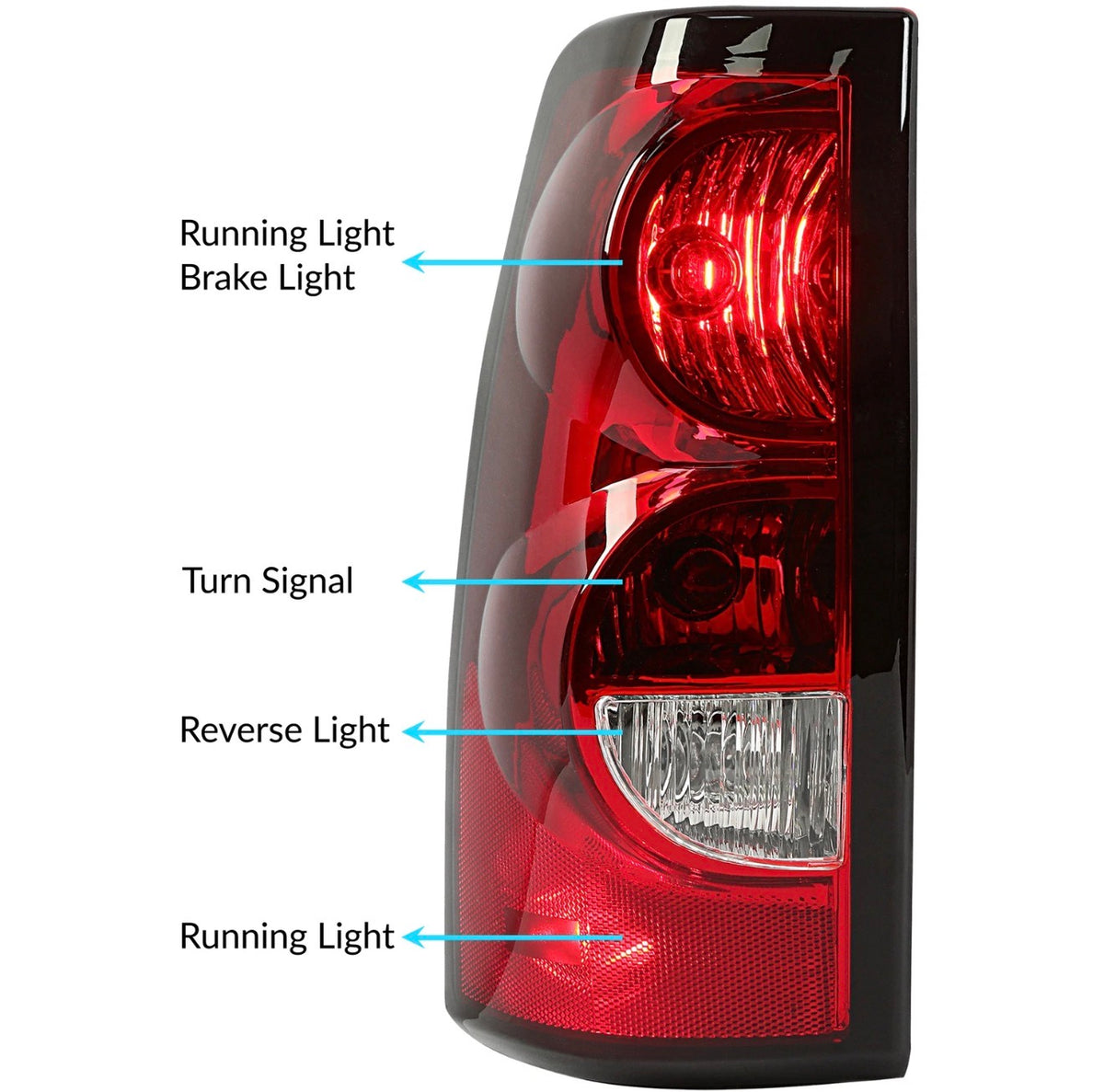 Left Driver Side For Chevy Silverado 03-06 Tail Light Brake Lamp Chrome Housing