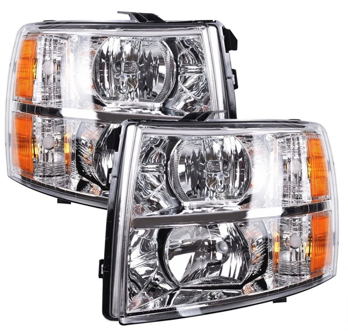 For 2007-2014 Chevy Silverado1500 2500HD 3500HD Left+Right Headlights Headlamps