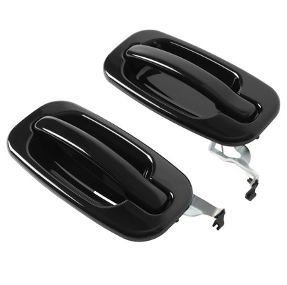 NEW Rear Outside Door Handles Set Gloss Black For Silverado Tahoe Sierra 99-06