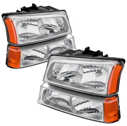 For 2003-2006 Chevy Silverado 1500 2500 3500 Headlights + Bumper Lights