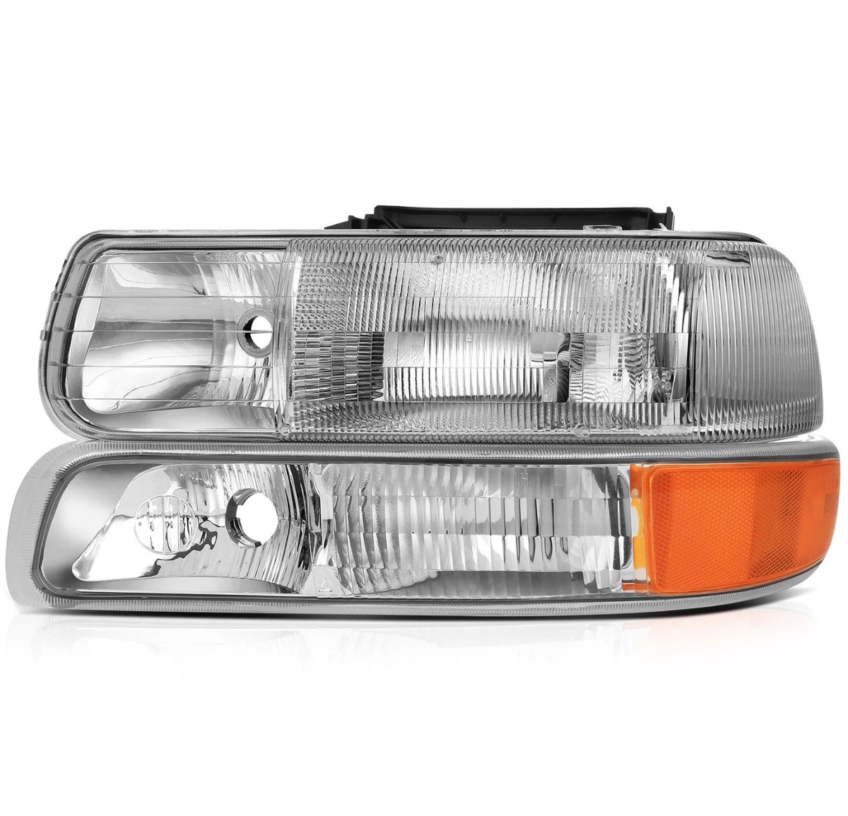 Chrome Headlight Front Lamps For 1999-2002 Chevy Silverado 2000-2006 Suburban
