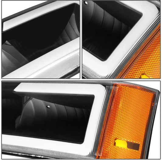 For 2003-2007 Chevy Silverado Avalanche LED DRL Headlight Bumper Signal Lamp