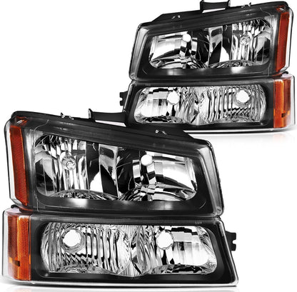 For 2003-2006 Chevy Silverado Avalanche 1500 2500 w/Amber Headlights Assembly