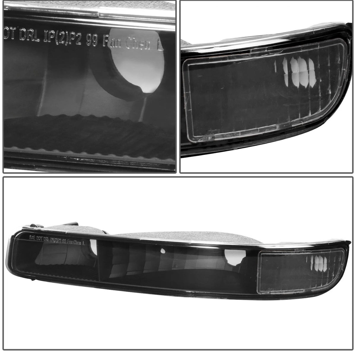 For 1999-2007 Sierra 1500 2500 LED DRL Headlight Bumper Signal Lamps Black Clear