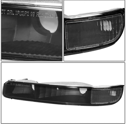 For 1999-2007 Sierra 1500 2500 LED DRL Headlight Bumper Signal Lamps Black Clear
