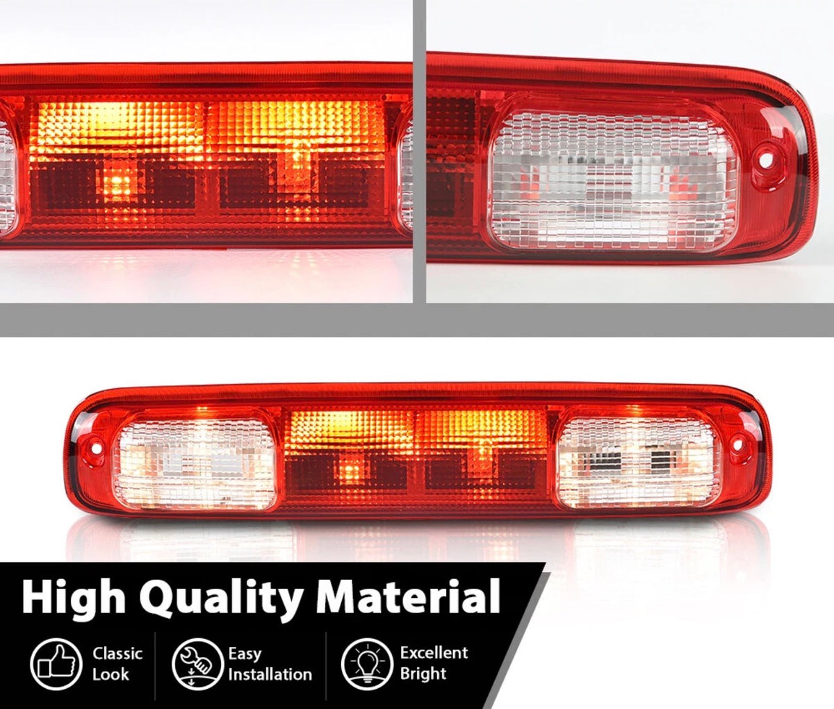 Fit For 99-07 Chevy Silverado GMC Sierra 3rd Brake Tail Light Stop Lamp w/ Bulbs