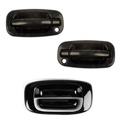For 99-06 Chevy Silverado GMC Sierra GLOSS BLACK 2Dr Handle PSK + Tailgate Cover