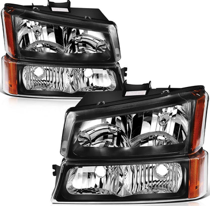 For 2003-2006 Chevy Silverado Avalanche 1500 2500 w/Amber Headlights Assembly