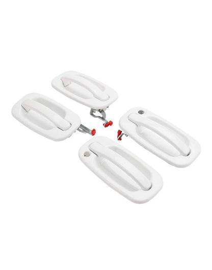 Door Handle Set 4 White For Chevy Silverado For GMC Sierra Suburban Yukon 99-06