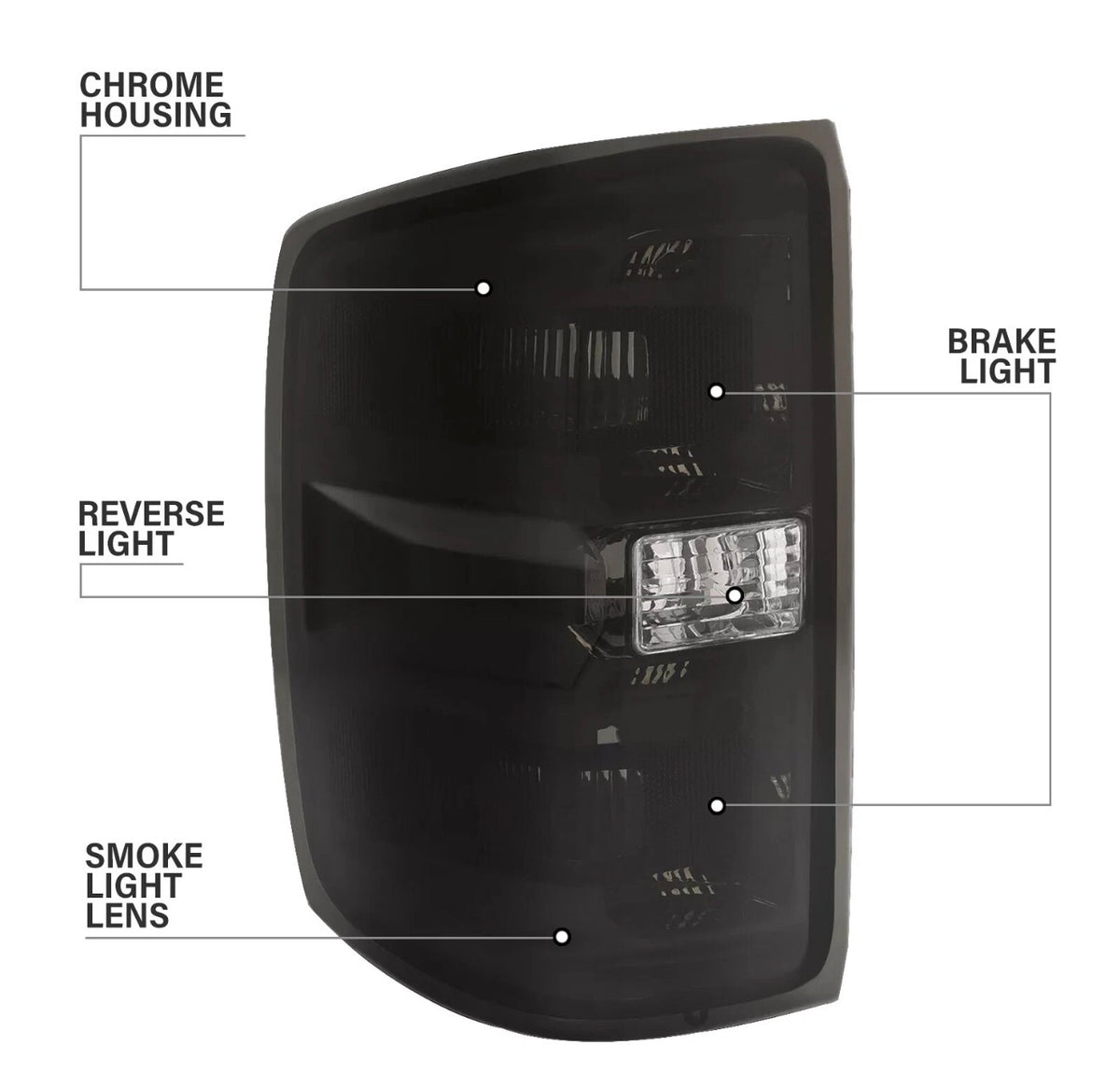 For Chevy Silverado 1500 2500HD 3500HD 2014-2015 2019 Tail Lights Brake Lamps
