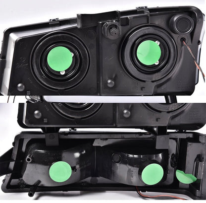 LED DRL Smoke Headlights Bumper Lamps Fit 2003-2007 Chevy Silverado Avalanche