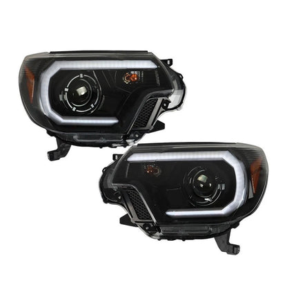 Black LED Headlights Headlamps Fit For Toyota Tacoma 2012-2015 Left+Right Pair