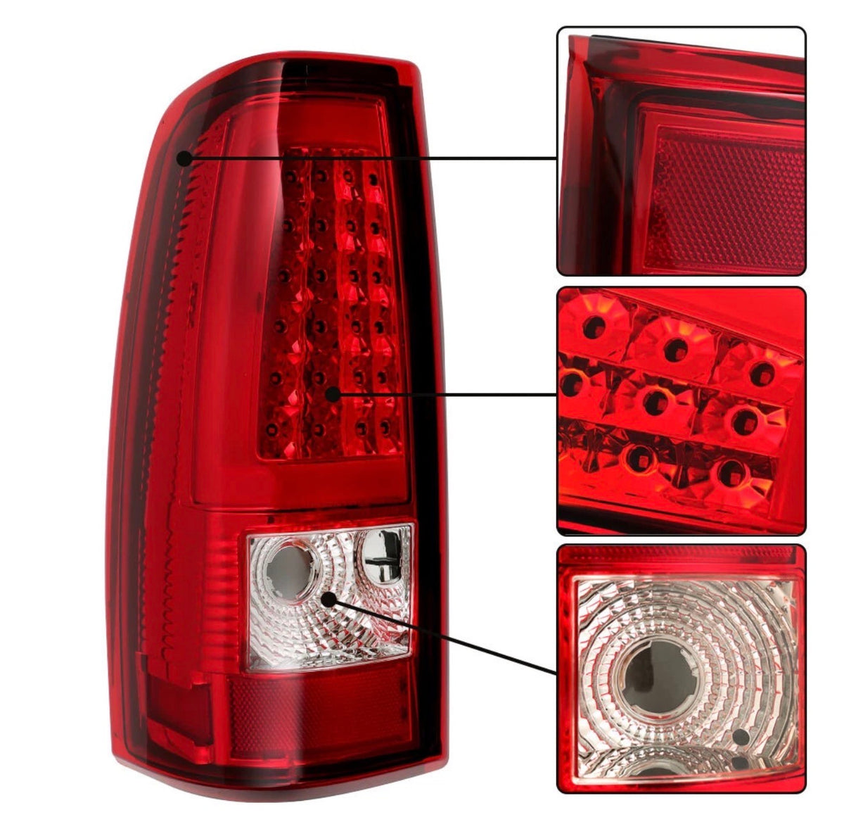 RED LED Tail Lights Fits 2003-2006 03 Chevy Silverado 1500 1500HD 2500 2500 HD 3500