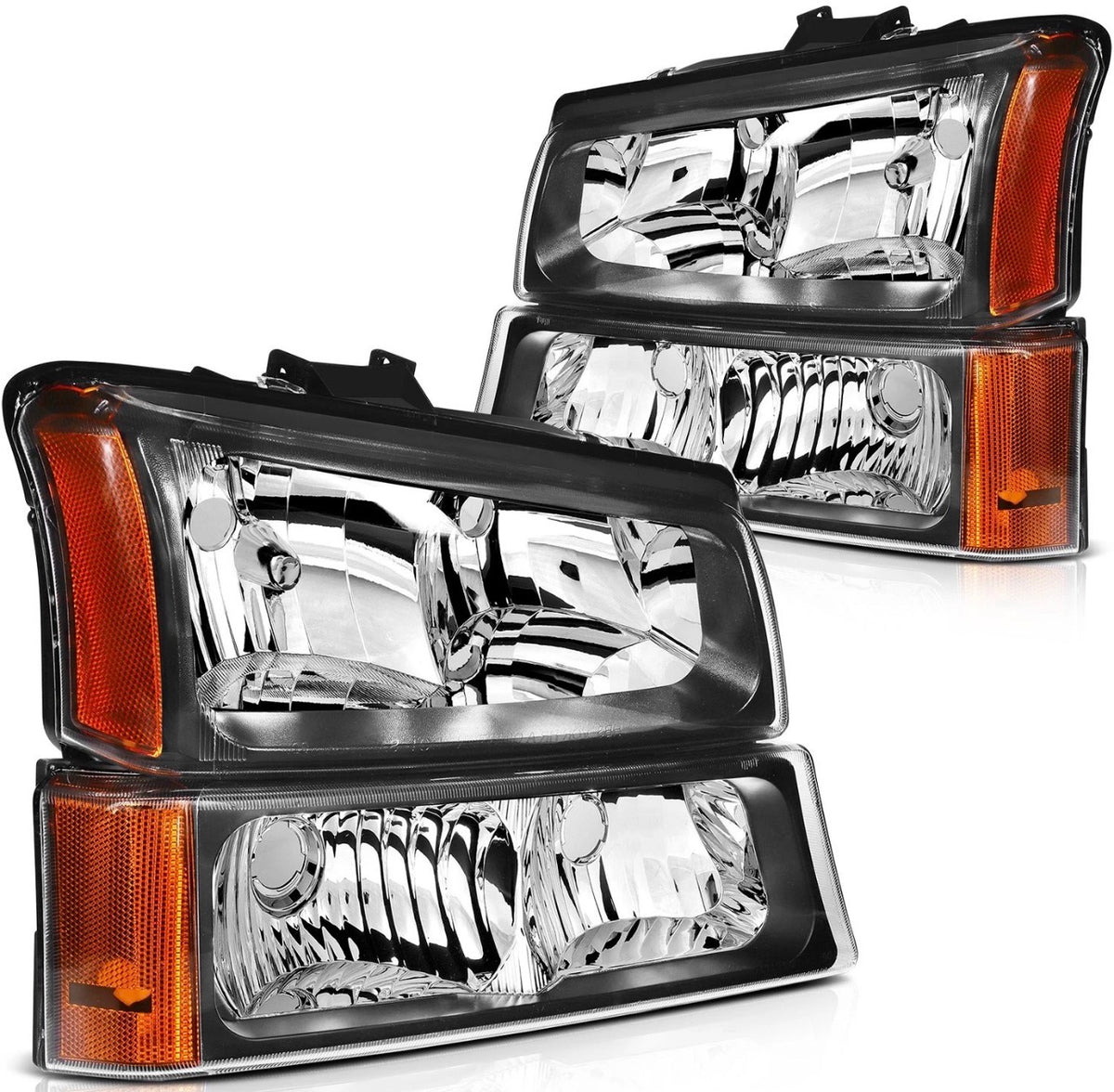 For 2003-2006 Chevy Silverado Avalanche 1500 2500 w/Amber Headlights Assembly