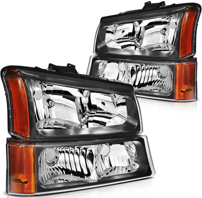 For 2003-2006 Chevy Silverado Avalanche 1500 2500 w/Amber Headlights Assembly