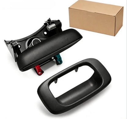 Tailgate Handle & Bezel Set Smooth Black for 99-06 Chevy GMC Silverado Sierra